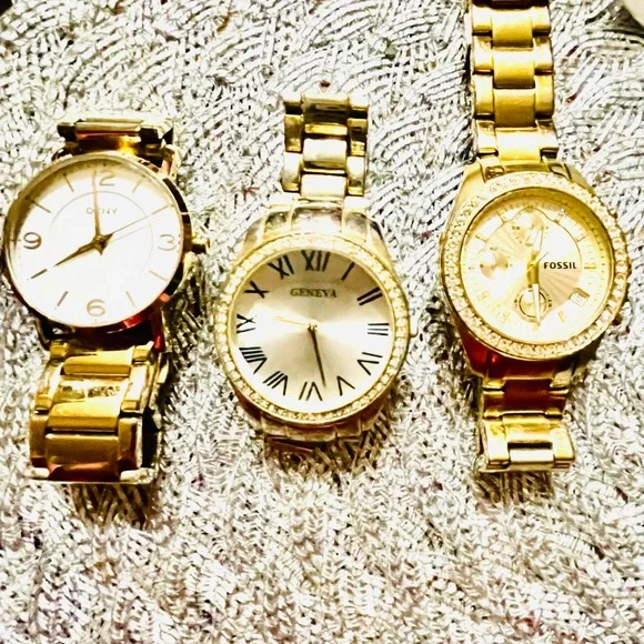 Fossil Decker Gold Chronograph Date Watch - Picture 1 of 2